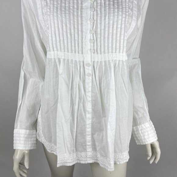 ipekevi Hand‎ made Blouse Top Women XL NWT Lightweight Cotton Embroidered White - Picture 6 of 16